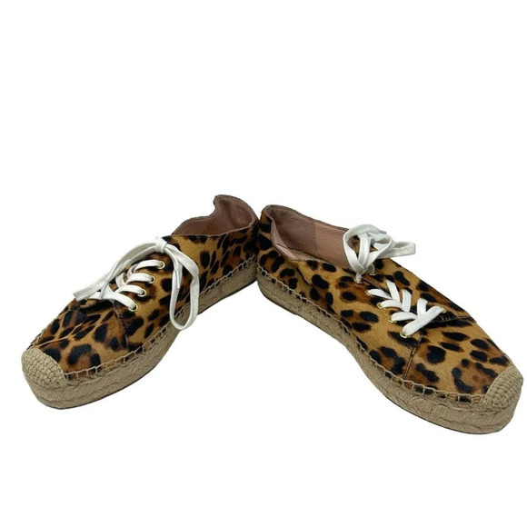 J. Crew Espadrille Sneakers‎ in Leopard Calf Hair Size 7 - Picture 8 of 10